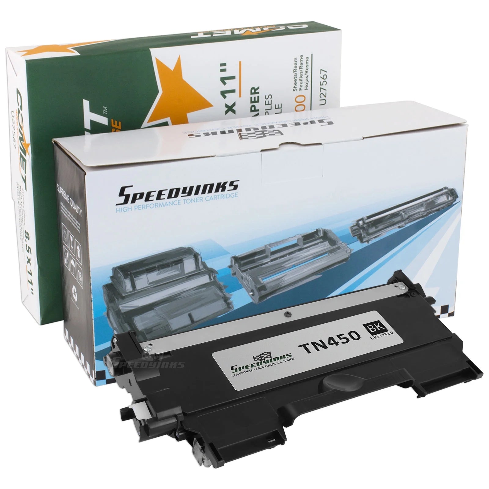 SPEEDYINKS Compatible Toner Cartridge Replacement for Brother TN450 High-Yield (Black)
