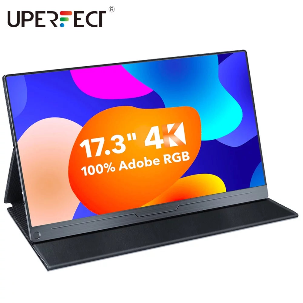 UPERFECT 17.3 4K UHD Mirrow Border Screen IPS USB C HDMI Portable Monitor with HDR 3840x2160 Display for HUAWEI SUMSAMG