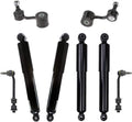 Detroit Axle - Shock Absorbers Kit for 2004-2009 Dodge Durango Chrysler Aspen 2005 2006 2007 2008, 4 Shock Absorbers Assembly 4 Sway Bar Links Front Rear Replacement