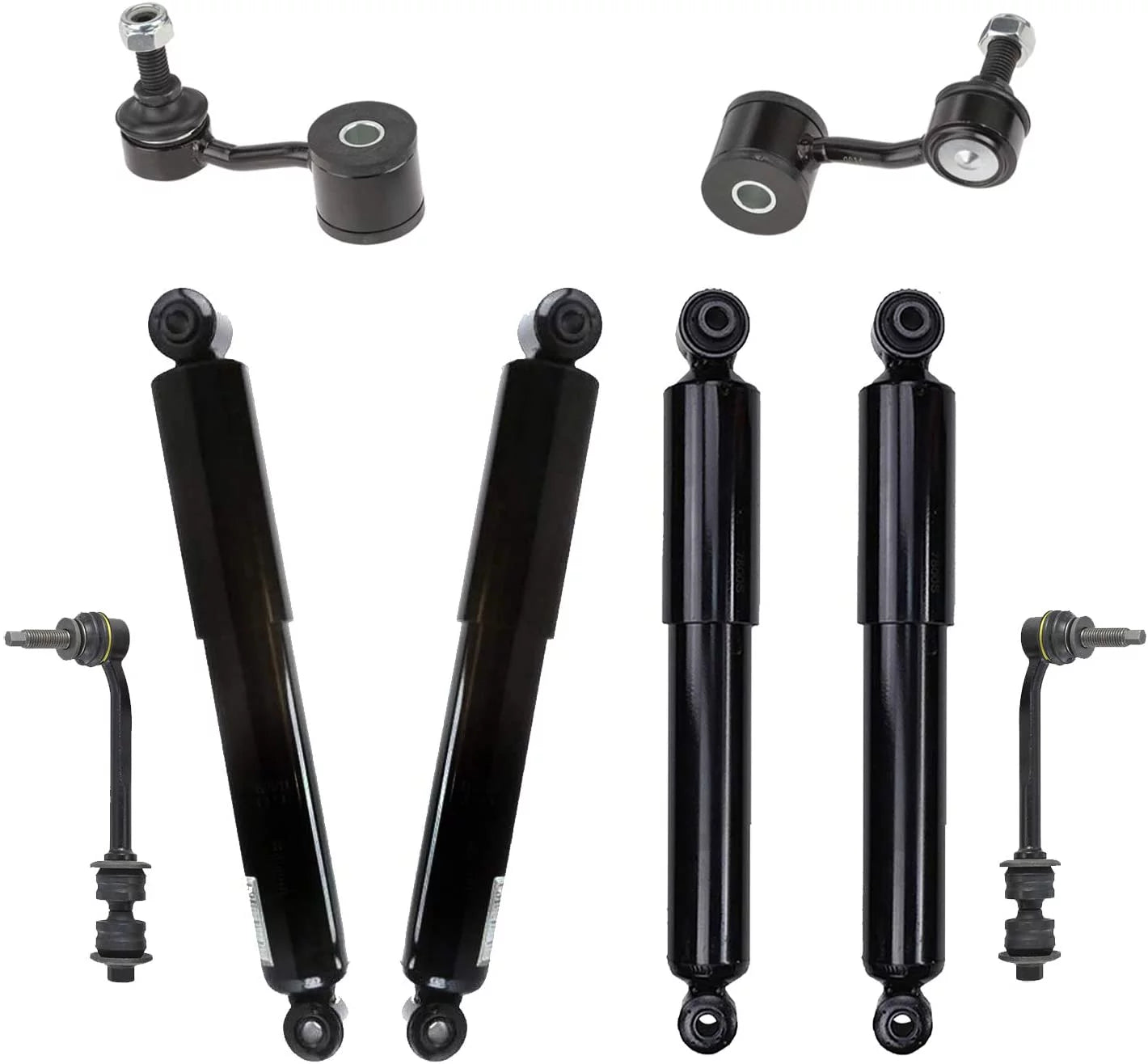 Detroit Axle - Shock Absorbers Kit for 2004-2009 Dodge Durango Chrysler Aspen 2005 2006 2007 2008, 4 Shock Absorbers Assembly 4 Sway Bar Links Front Rear Replacement