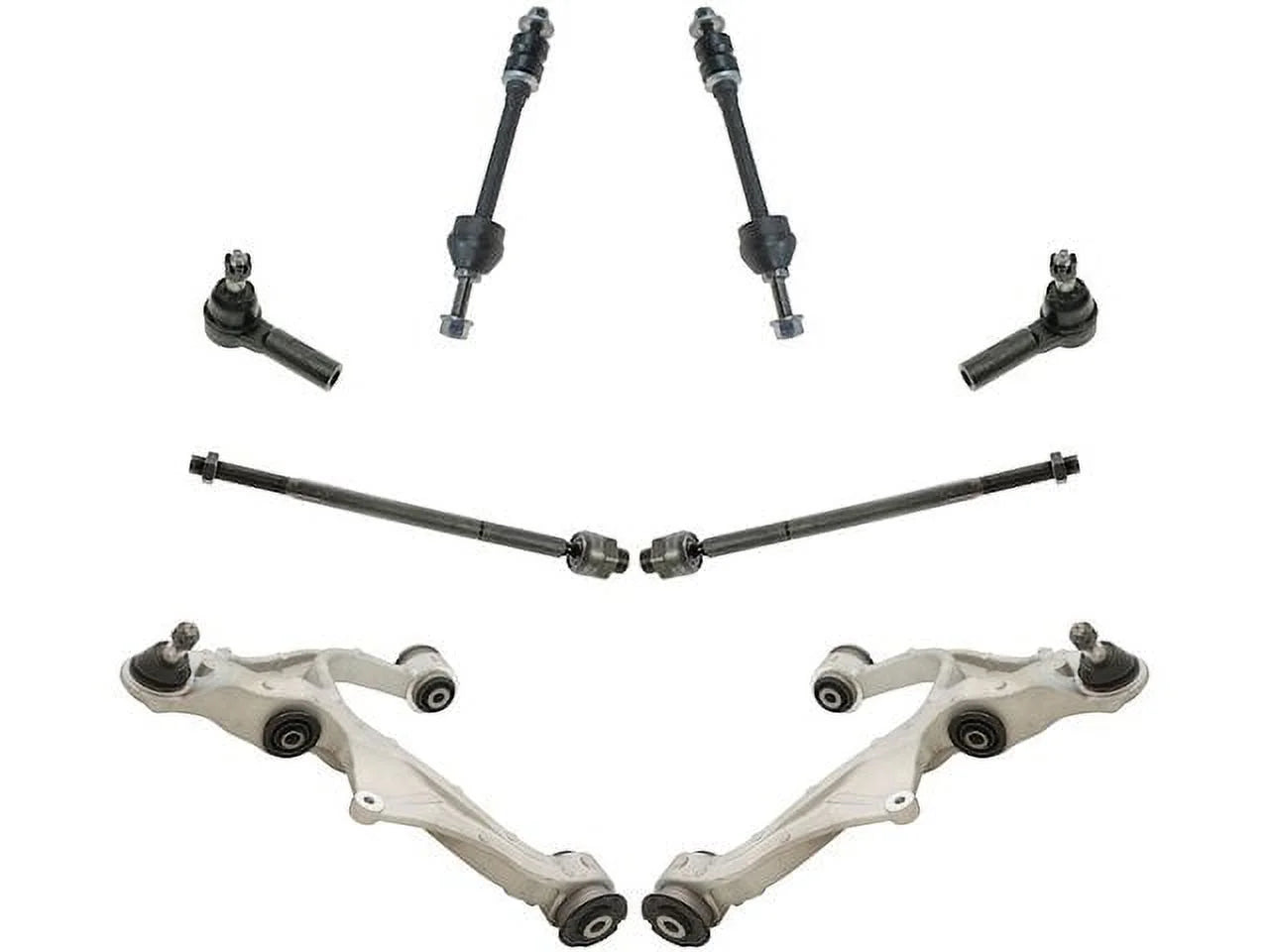 Front Control Arm Sway Bar Link Tie Rod Kit 8 Piece - Compatible with 2011 - 2012 Ram 1500 4WD