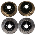 AutoShack Front and Rear Drilled Slotted Brake Rotors Black Set of 4 Driver and Passenger SIde Replacement for Saturn Vue Pontiac Torrent Suzuki XL-7 2007-2009 Chevrolet Equinox AWD FWD PR65150PR65149