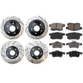 AutoShack Front and Rear Drilled Slotted Brake Rotors Black and Performance Ceramic Pads Kit Replacement for 2010 Honda Accord 2011 2012 2013 2014 Acura TSX 2.4L 3.5L V6 FWD PERFQUAD716