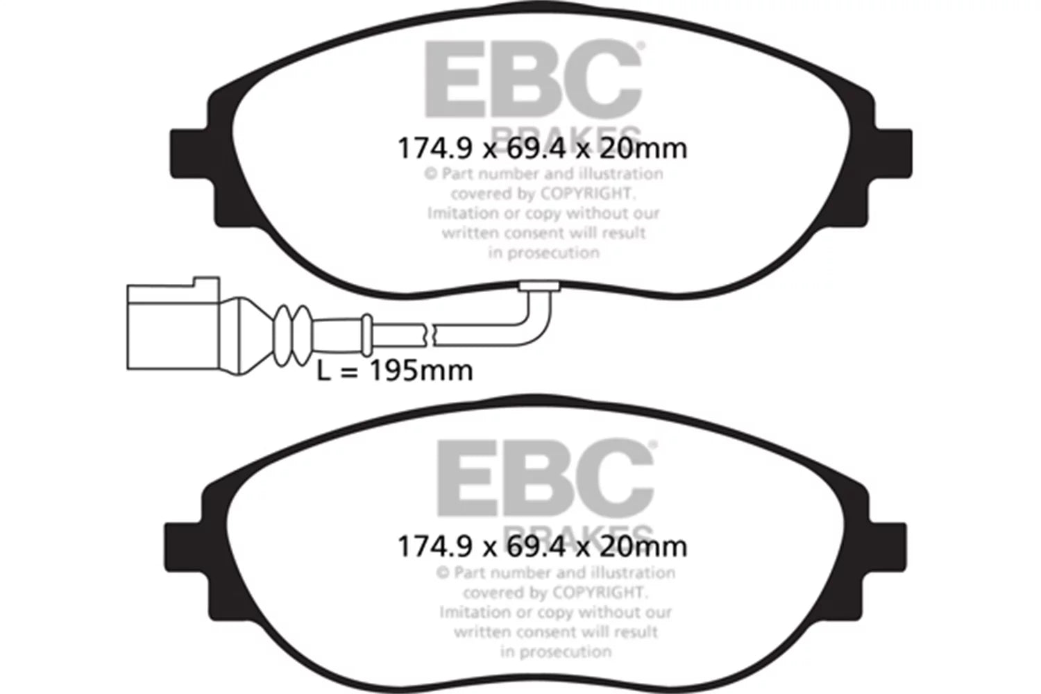 EBC 14+ Audi S3 2.0 Turbo Redstuff Front Brake Pads Fits select: 2018-2023 VOLKSWAGEN TIGUAN, 2012-2019 VOLKSWAGEN PASSAT