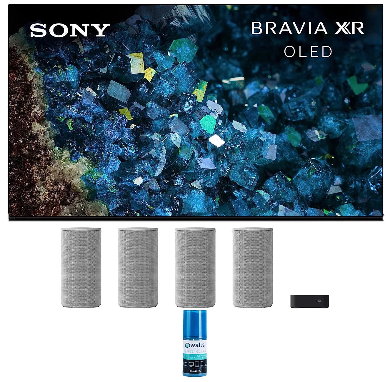 Sony XR77A80L 77 Inch 4K HDR OLED Smart Google TV with PS5 Features with a Sony HT-A9 4.0.4 Channel High Performance Home Theatre System and Walts HDTV Screen Cleaner Kit (2023)