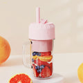 Portable Juicer with 3Ultra-Sharp Blades Clearance, 400ml Small Juicer for Shakes and Mini Juicer Cup and Travel Lid, USB Rechargeable Fresh Fruit Juicer for Home/Travel/Gym/Office