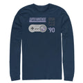 Men's Nintendo SNES Controller '90  Long Sleeve Shirt Navy Blue Small