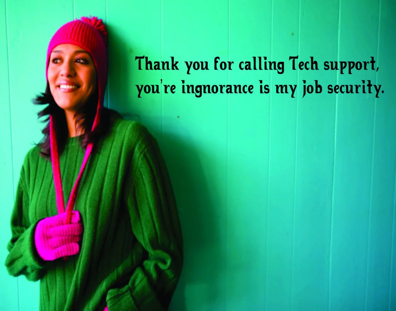 Wall Design Pieces Thank You For Calling Tech Support Girls 4 X 24 Inches