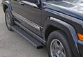 2005-2010 Jeep Grand Cherokee(Excl. SRT and Trail Hawk models) 2005-2010 Jeep Commander (W/5 Passenger Seating W/O Rear A/C) Black Finish 5 Inch Door to Door Side Bar Side Step Running Board