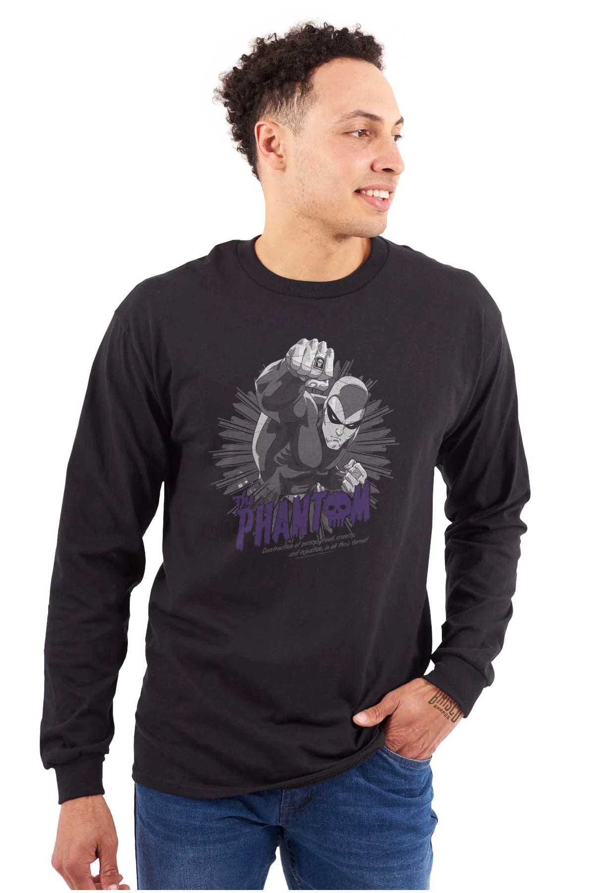 the Phantom Comic Book Hero Long Sleeve TShirt Men Women Brisco Brands L