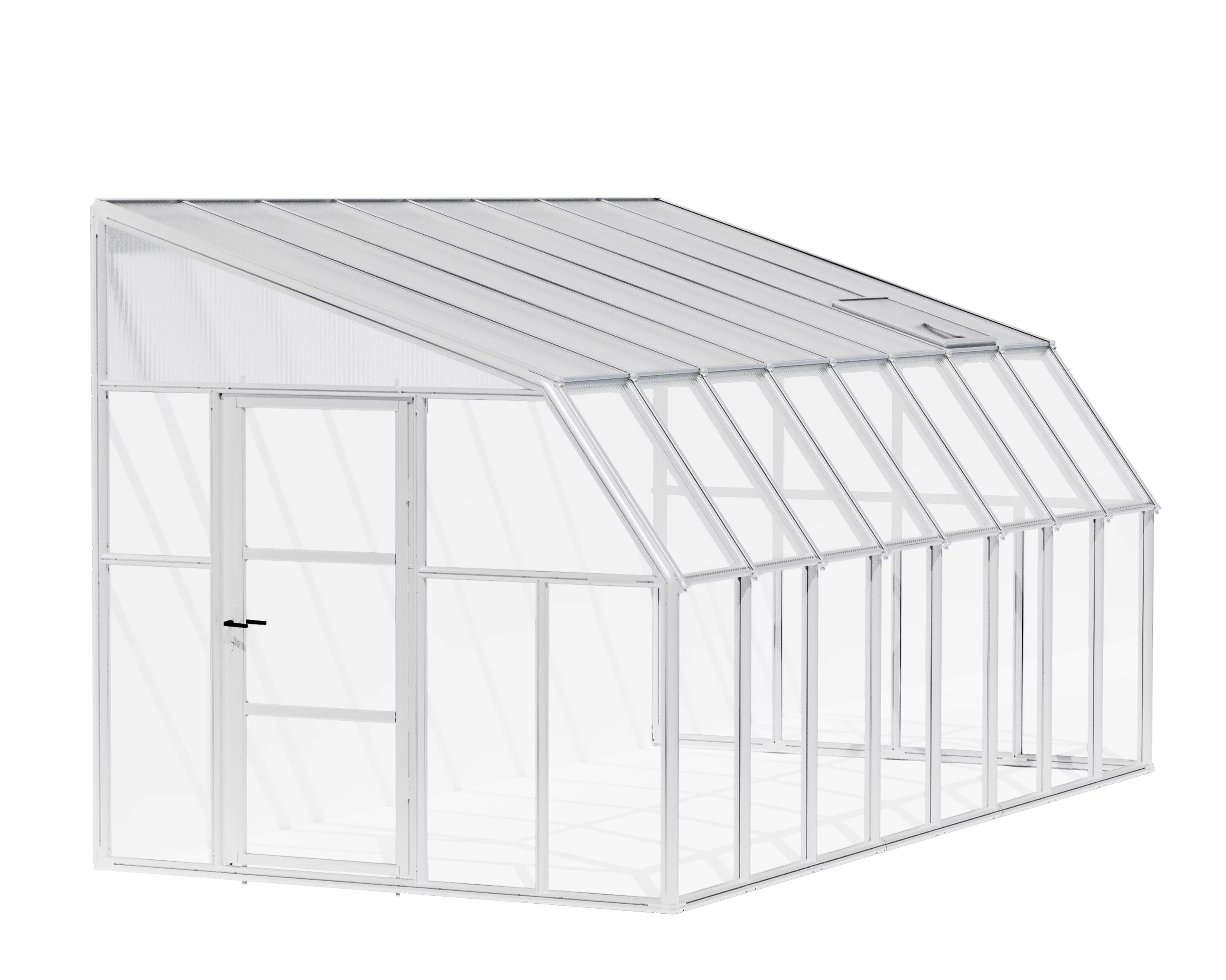 Palram - Canopia Sun Room 8' x 16' Polycarbonate Walk-In Greenhouse - White - with Roof Vent
