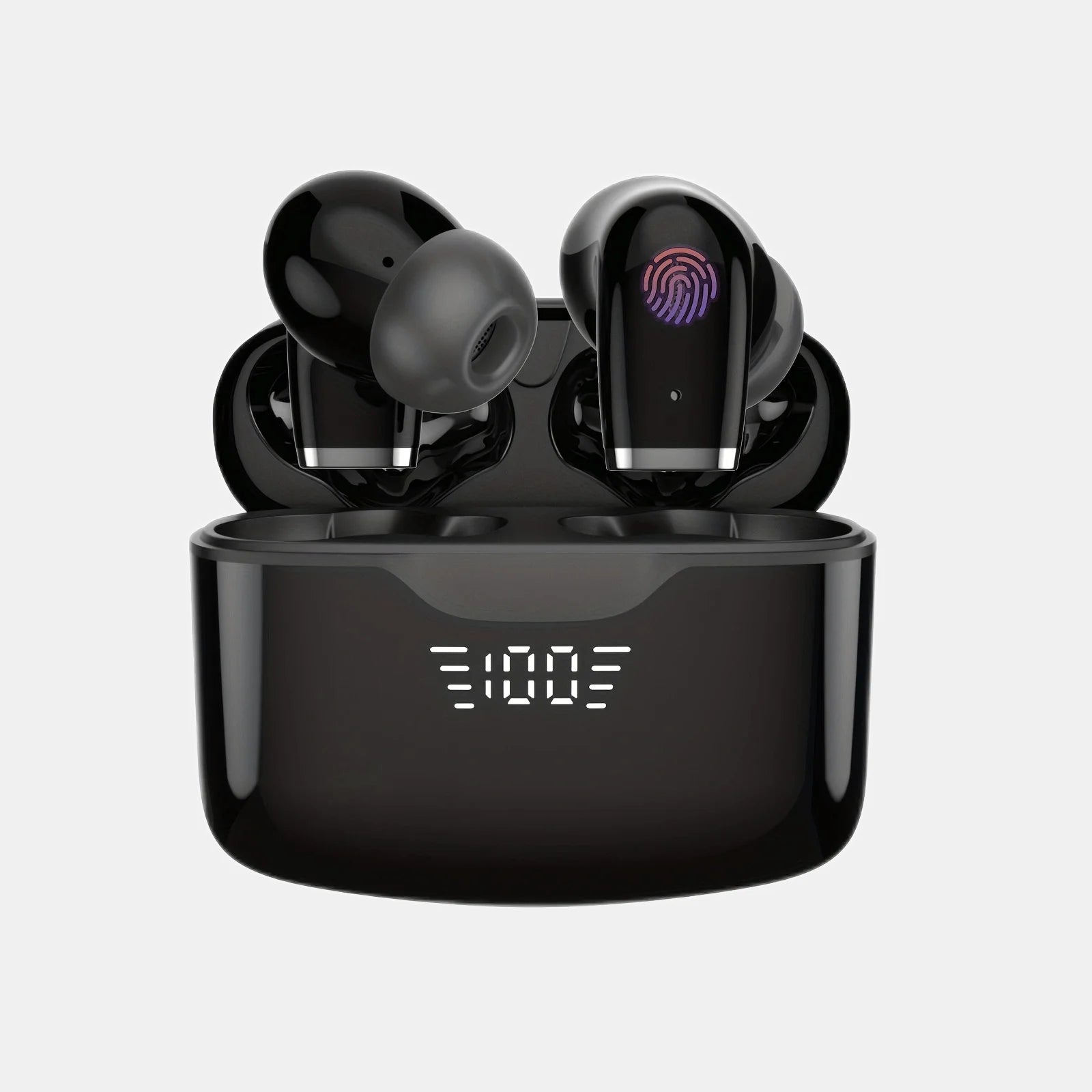 Headphones True Wireless Earbuds with Noise Cancelling Mic 48Hrs Playtime LED Display Ear Buds for Android/iOS