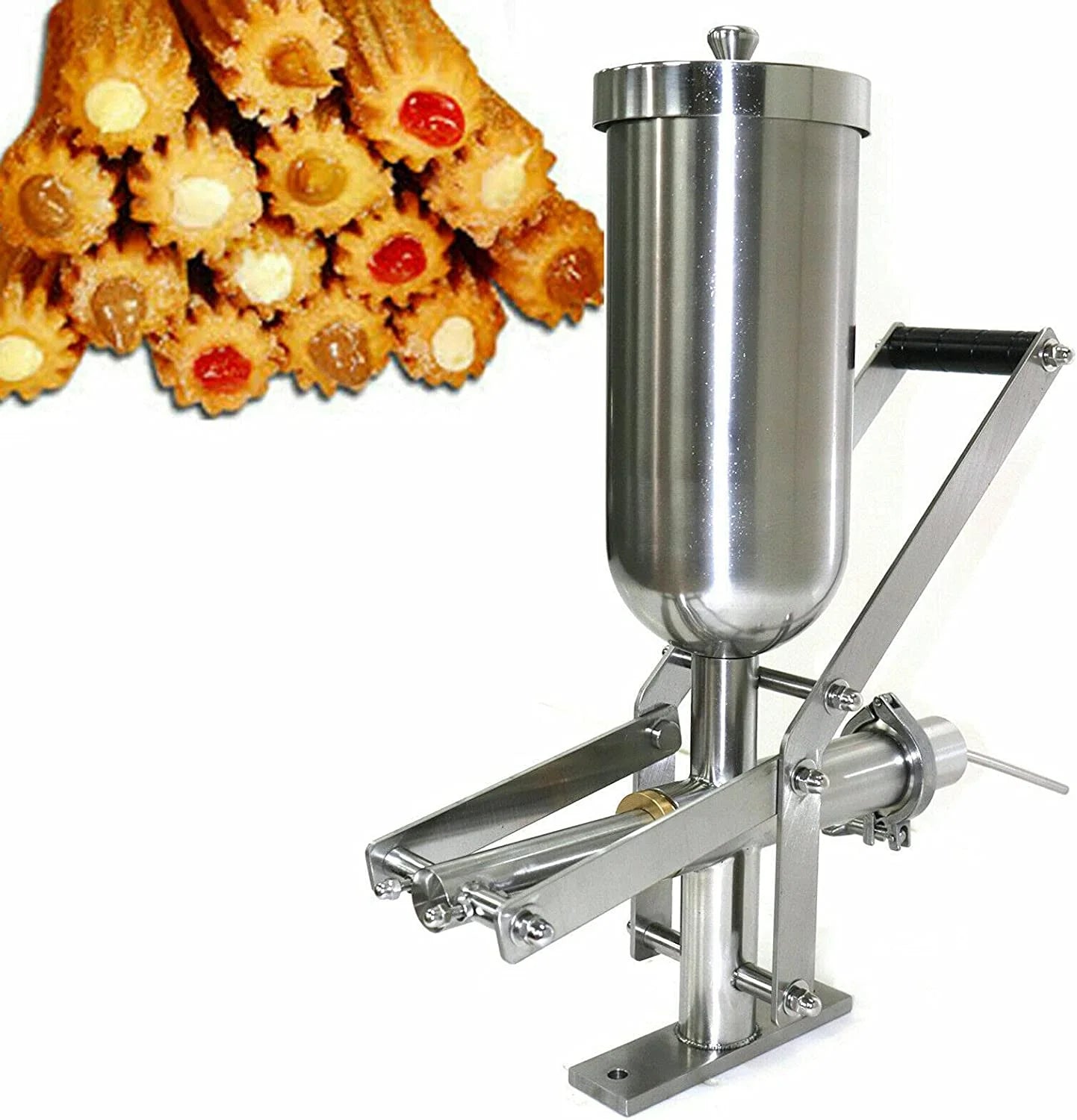 Anqidi Manual 5L Stainless Steel Donut Filler Spanish Churro Maker Fill Machine Latin Fruit Donut Machine