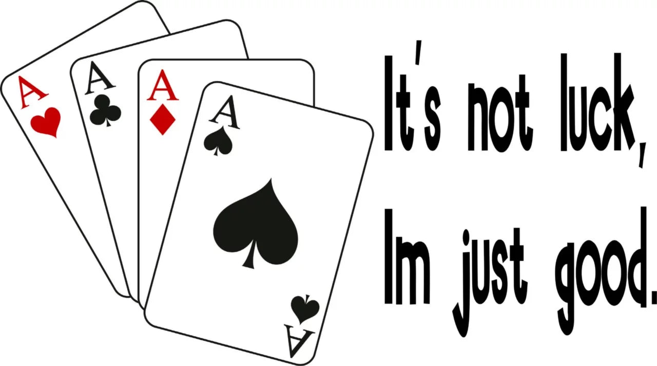 New Wall Ideas It's Not Luck Poker Card Game Boys 12 X 24 Inches