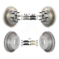 Transit Auto - Front Rear Semi-Metallic Pads And Coated Disc Brake Rotors Hub Assembly Kit For 2015-2016 Ford F-350 Super Duty Cab & Chassis with RWD With Single Wheels KGA-105606