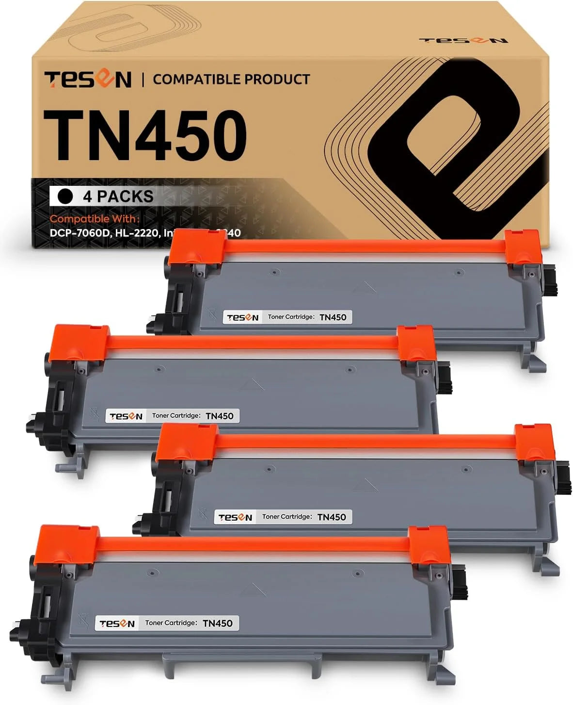 TESEN TN450 TN420 Compatible Toner Cartridge Replacement for Brother TN450 TN420 Black Toner Cartridge Use
