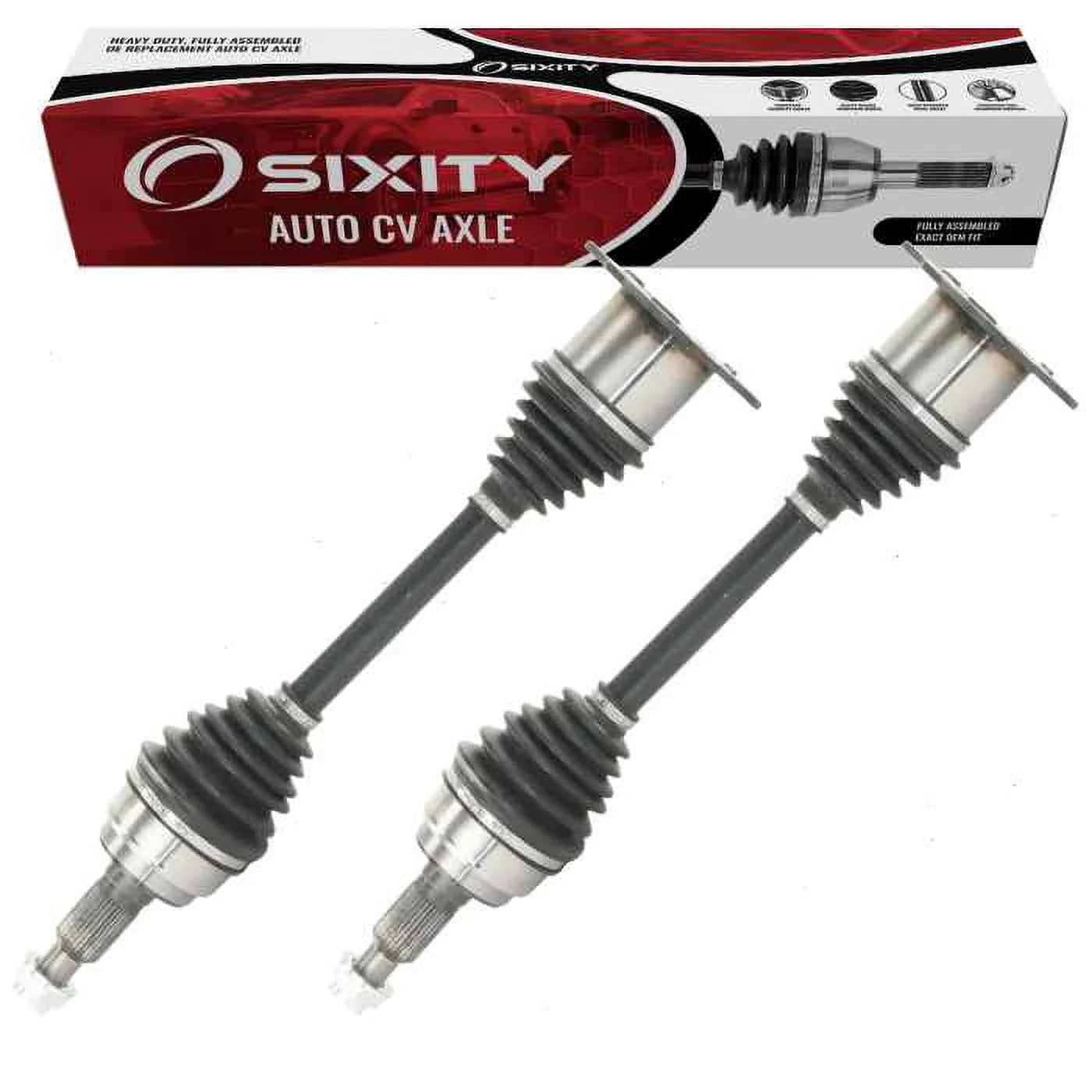 2 pc Sixity Front CV Axle Kit compatible with Chevrolet Avalanche 2007-2013 - Pair Left Right Driver Passenger Complete Axle Shaft Assembly