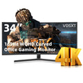 VDSXT 34inch 4K WQHD 3440*1440 165hz Curved Gaming Monitor Swivel/Height/Tilt Adjustable UltraWide 1ms Computer Display Screen 2*HDMI+2*DP FreeSync G-Sync Compatible With Breathing Light