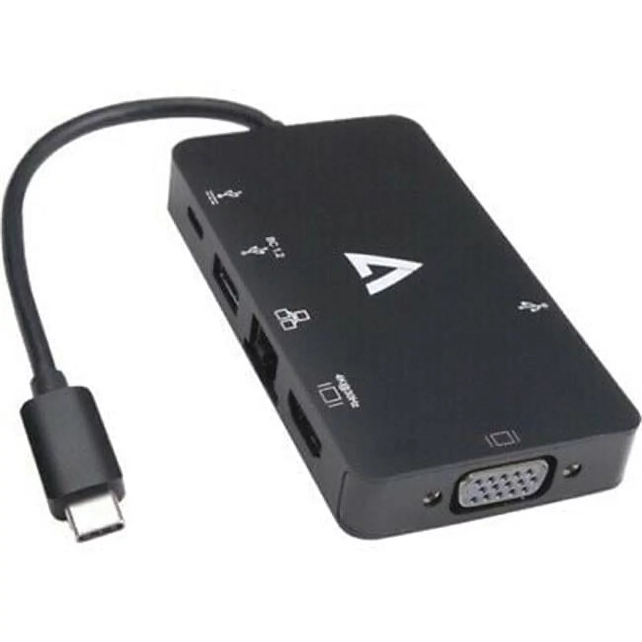 Video Adapter - USB-c Male To 2x USB 3.0 Female - RJ45 Female - Hdmi Female - VGA Female - USB-c Female, Black