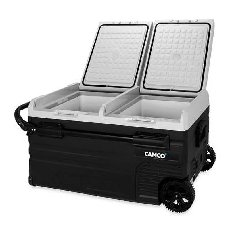 Camco CAM-750 75-Liter Portable Compact Fridge/Freezer | Features Bluetooth Capable Remote Access & 2 Compartments w/Dual Zone Cooling | Adjusts from -4¡ã F to 68¡ã w/2 Cooling Modes ECO & MAX (51520)