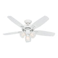 Hunter 42 Traditional Builder Ceiling Fan with 3 LED Lights, Snow White