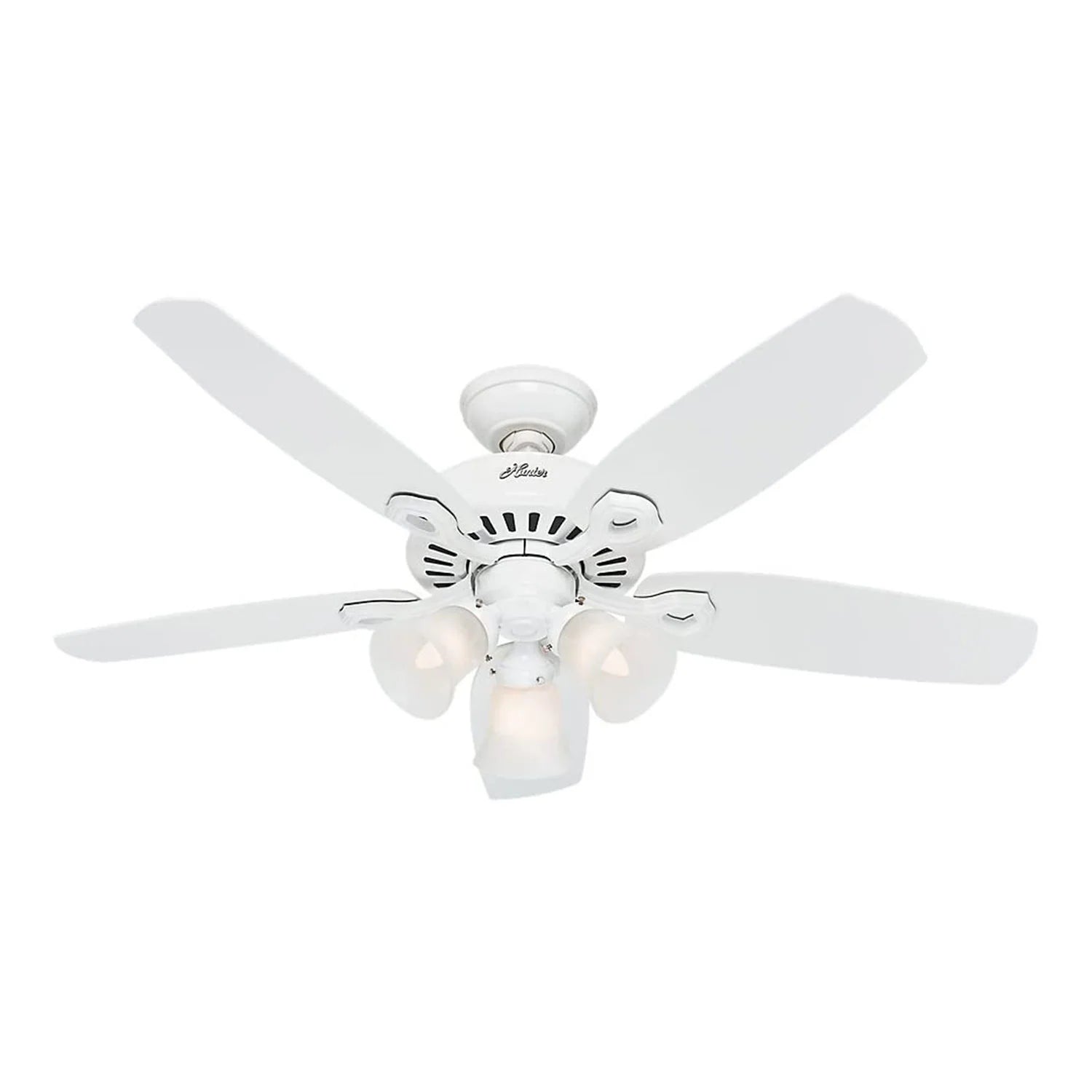 Hunter 42 Traditional Builder Ceiling Fan with 3 LED Lights, Snow White