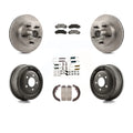 Transit Auto - Front Rear Disc Brake Rotors Hub Assembly Semi-Metallic Pads And Drum Kit (7Pc) For 1998-1999 Mazda B4000 RWD with 4-Wheel ABS With 10 Diameter K8S-102204
