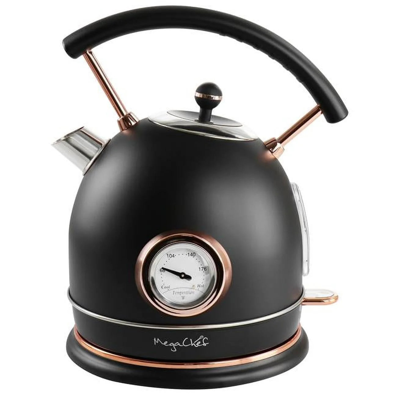 1.8 Liter Half Circle Electric Tea Kettle with Thermostat in Matte Black