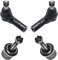 Detroit Axle - Front Outer Tie Rods and Lower Ball Joints Replacement for 2004 2005 2006 Dodge Durango with 16mm Tie Rod Threads