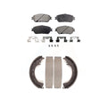 Transit Auto - Front Rear Ceramic Brake Pads And Drum Shoes Kit For 2005-2006 Toyota Camry SE XLE Vehicles Manufactured In Japan KTN-100191