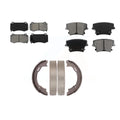 Transit Auto - Front Rear Semi-Metallic Brake Pads And Parking Shoes Kit For 2015 Dodge Charger R T Scat Pack with 6.4L KSN-100867