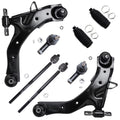 Detroit Axle - 8pc Front Lower Control Arm w/Ball Joints Tie Rods w/Boots Replacement for Hyundai Elantra Fits select: 2005 HYUNDAI ELANTRA GT, 2006 HYUNDAI ELANTRA GLS/GT/LIMITED