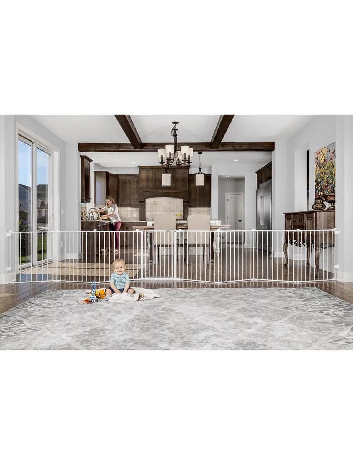 Regalo 192 inch Super Wide Adjustable Baby Gate and Play Yard, 4-in-1,  Age Group 6 to 24 Months, Configurable Baby Gate
