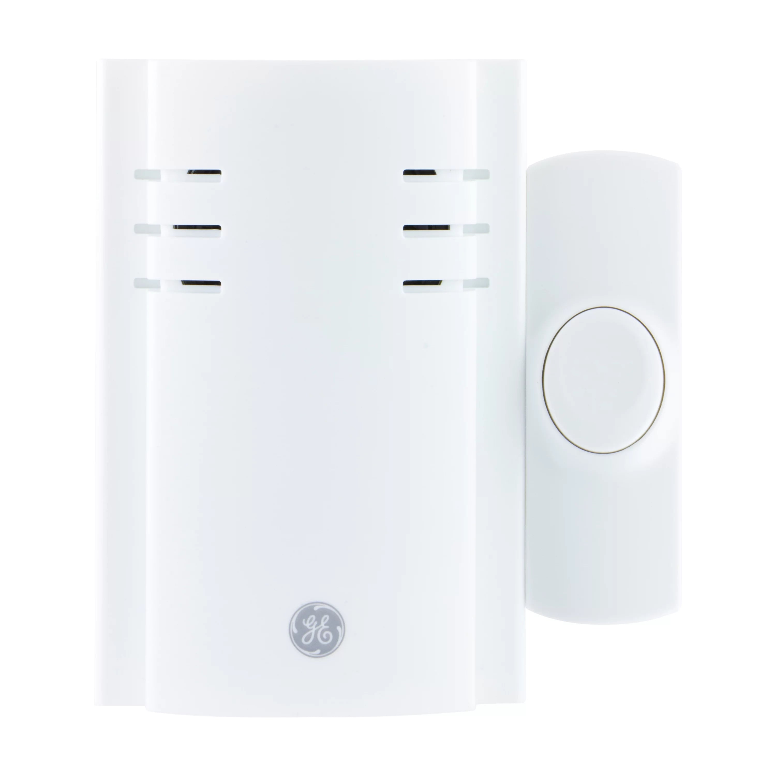 GE Wireless Doorbell Kit, Plug-In, 8 Melodies, 1 Push Button, White, 19299