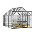 8'x12' Outdoor Greenhouse Heavy Duty, Aluminum Greenhouse Kit in Winter with 2 Adjustable Vent Window, Outside Greenhouse for Backyard Plants Flowers Vegetables, Black