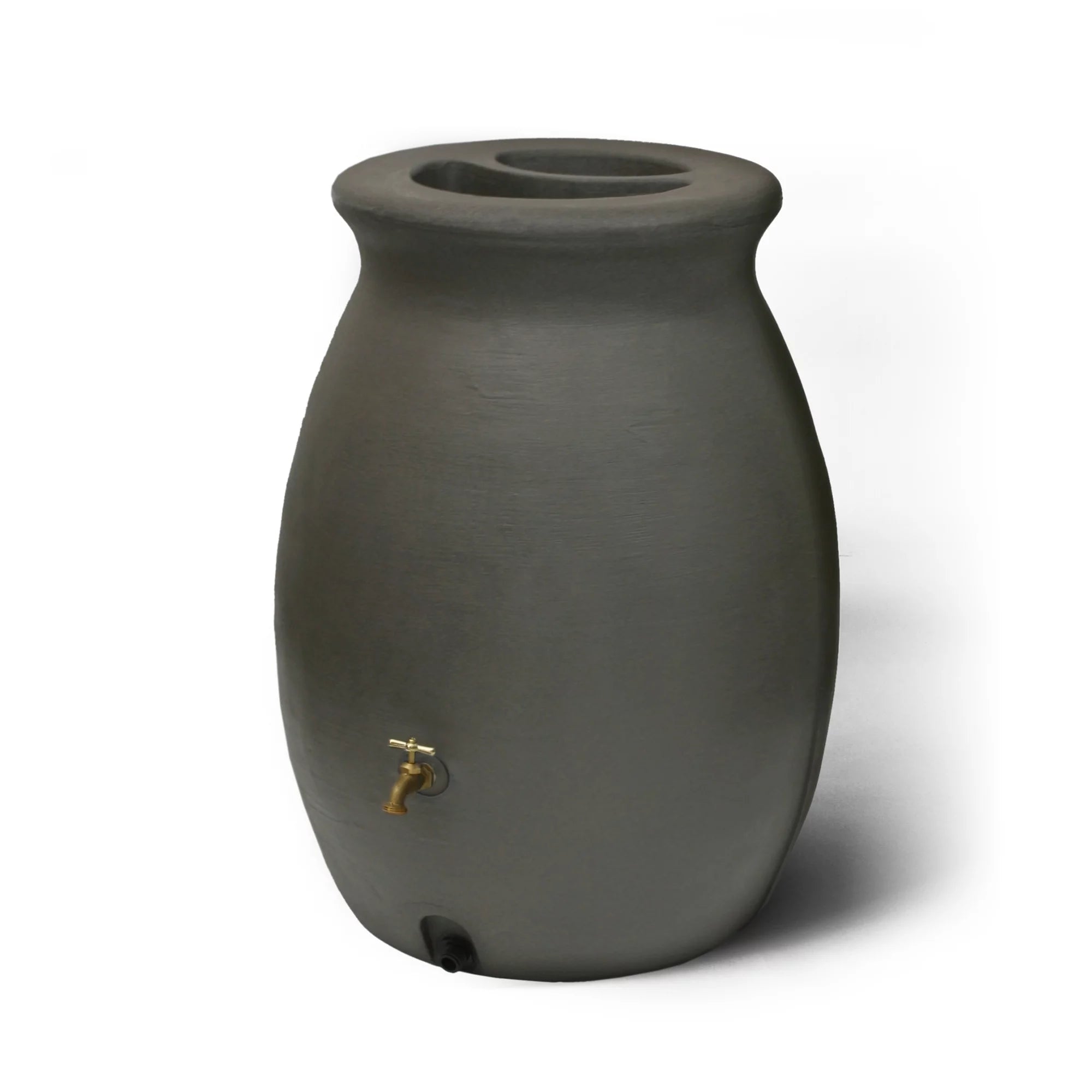 Algreen Castilla 50 Gallon Rain Water Collection Barrel, Brownstone