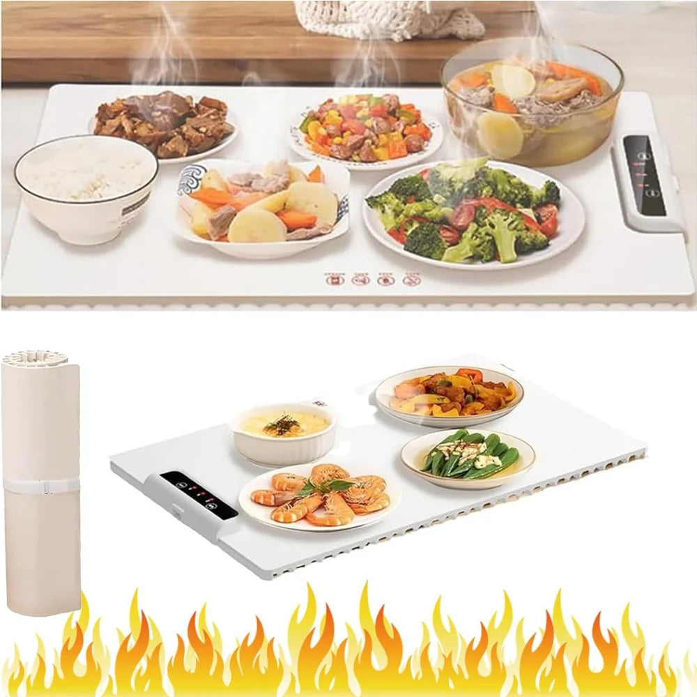 LOYALSE Warmit Tray, WarmIt Pro 2.0 Smart Heating Tray with Nano Coating, Portable Electric Warming Tray, Electric Warming Trays for Food, Foldable Fast Heating Food Tray Adjustable Temperature