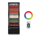 24 in. Merchandiser Refrigerator Display Glass Door Commercial Refrigerator 16.5 Cu.ft LED Lighting Black