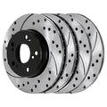 AutoShack Front and Rear Drilled Slotted Brake Rotors Black Set of 4 Replacement for 2005-2009 2010 2011 2012 2013 2014 2015 2016 2017 Honda Accord 2015 Civic 1.8L 2.4L 3.0L V6 FWD PR41481PR41259