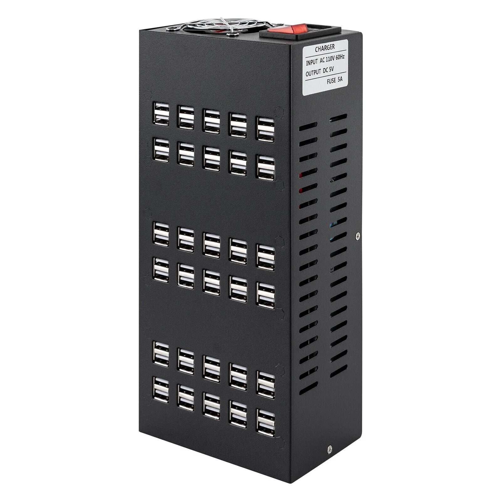 60Ports Black USB Charging Station Multi Port USB Charging Station Organizer 400W 110V