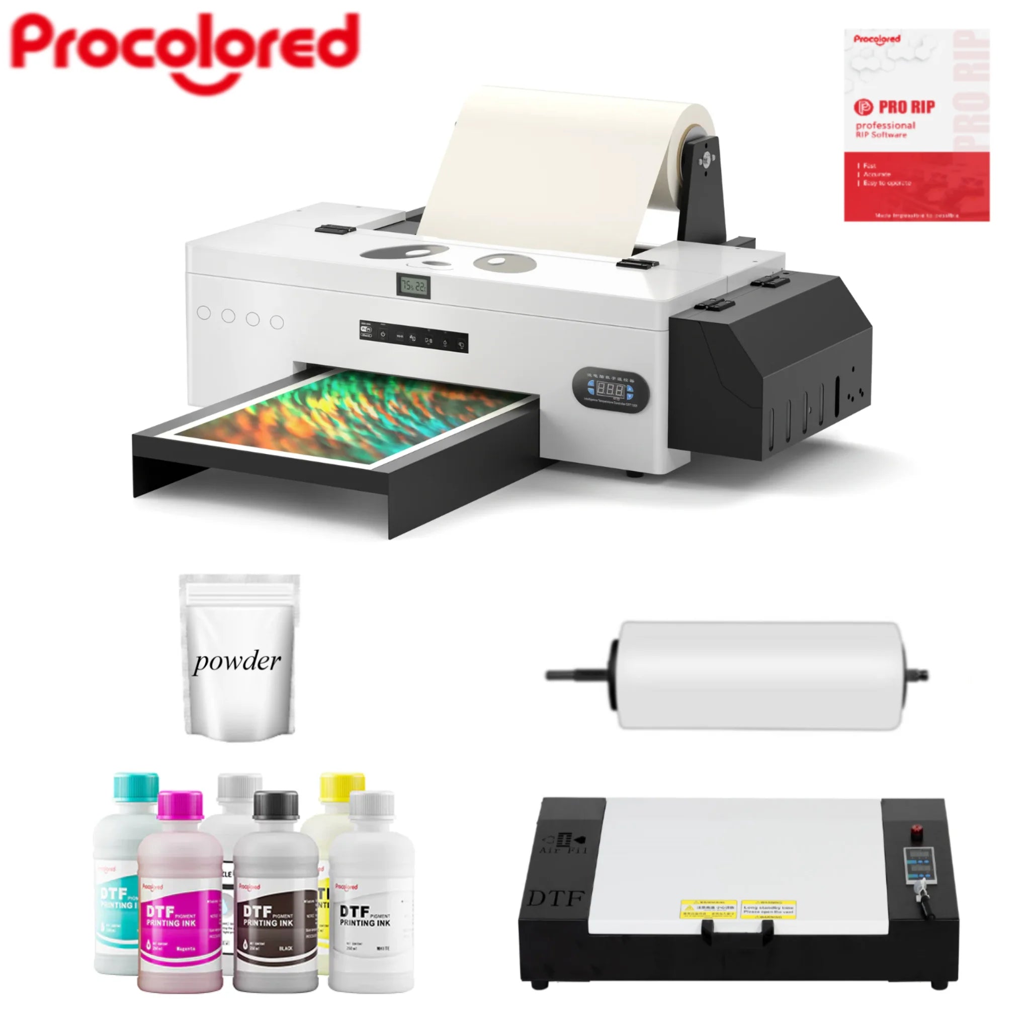 Procolored A3 DTF R2000 Roll Printer Direct to Film Printer Home Business with Oven