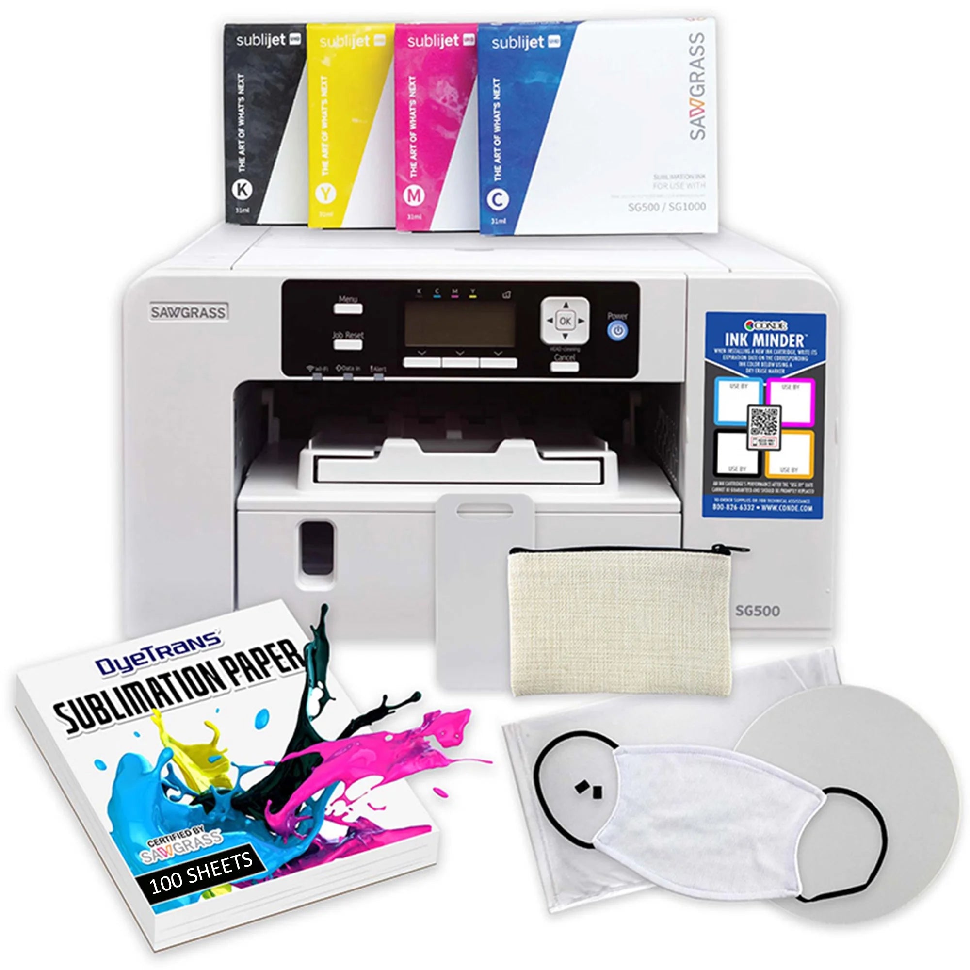 Sawgrass SG500 Sublimation Printer with SubliJet UHD Install for Dye Sublimation Blank Printing Includes Sublimation Ink, Samples, & Paper (Starter)