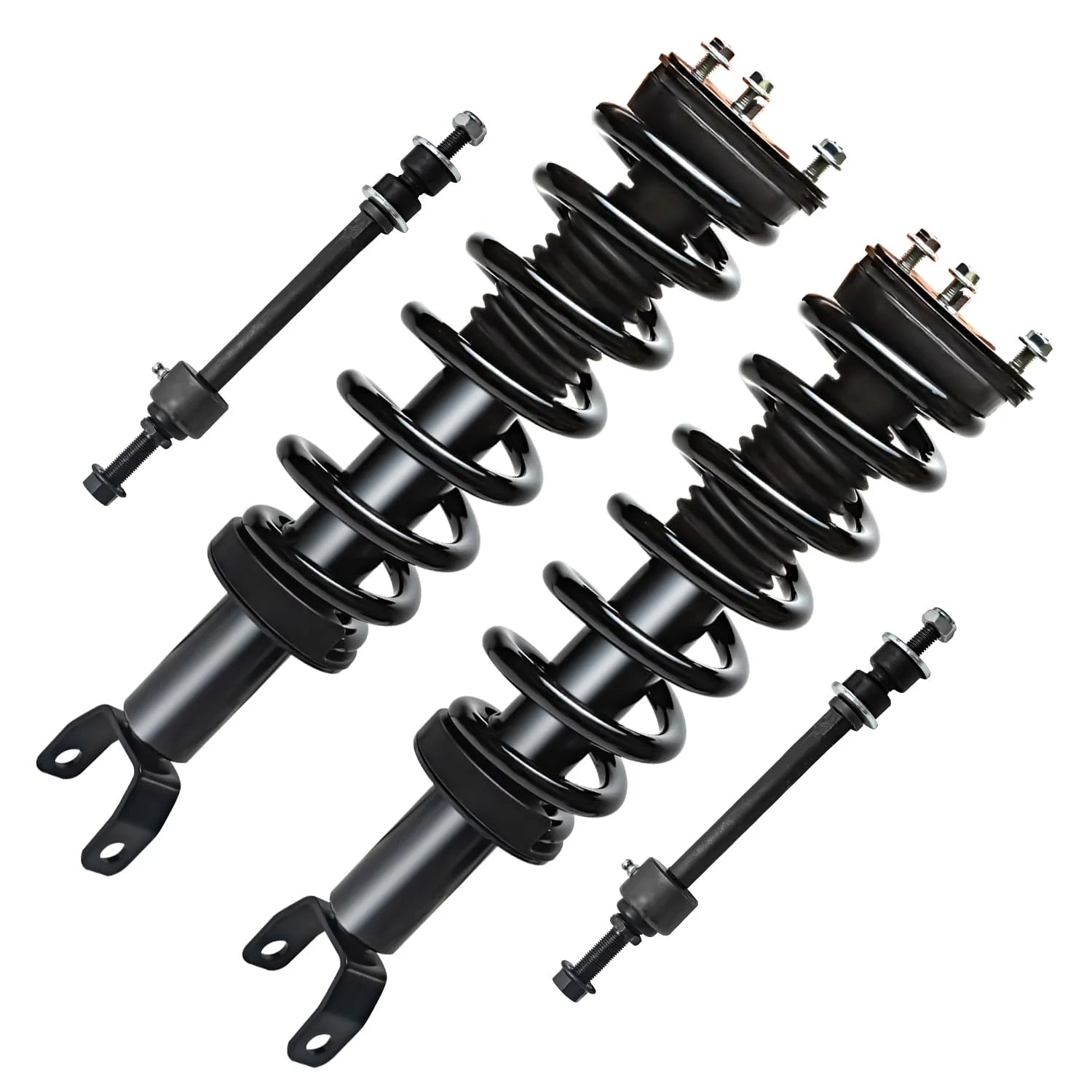 Detroit Axle - 4WD Front Struts & Coil Spring + Sway Bar End Links Replacement for 2009 2010 2011-2018 Dodge Ram 1500