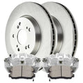 AutoShack Front Brake Calipers Ceramic Pads Rotors Kit Driver and Passenger Side Replacement for 2007-2011 Honda CR-V 2010-2011 Accord Crosstour 2012 Crosstour 2007-2012 Acura RDX 2.4L V6 4WD AWD FWD
