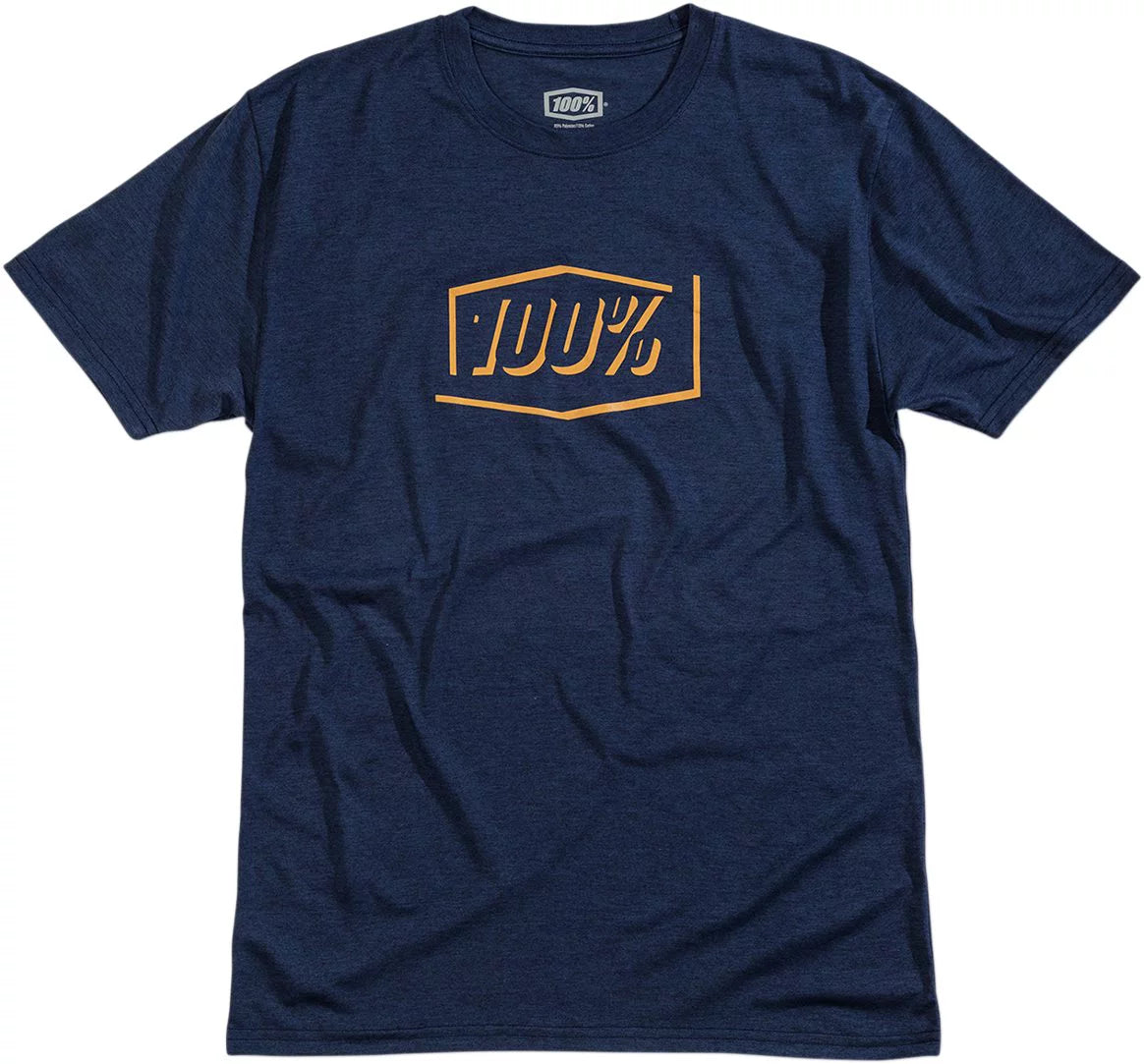 100% Phantom Mens Short Sleeve Tech T-Shirt Heather Navy