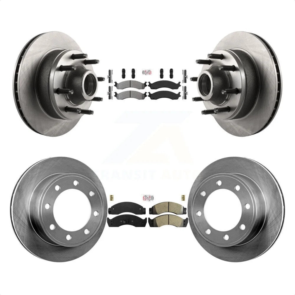 Transit Auto - Front Rear Semi-Metallic Pads And Disc Brake Rotors Hub Assembly Kit For Ford Econoline Super Duty With Single Wheels K8A-105880