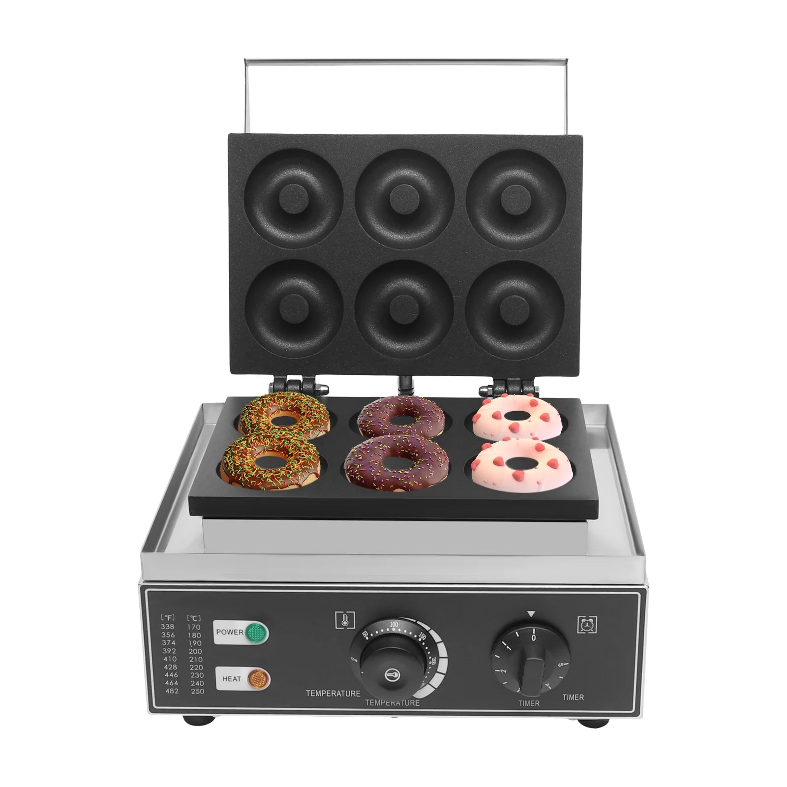 Donut Maker, 110V Commercial Nonstick Doughnut Baker Maker Machine for Restaurant and Home Use Makes 6pcs 3 Doughnuts