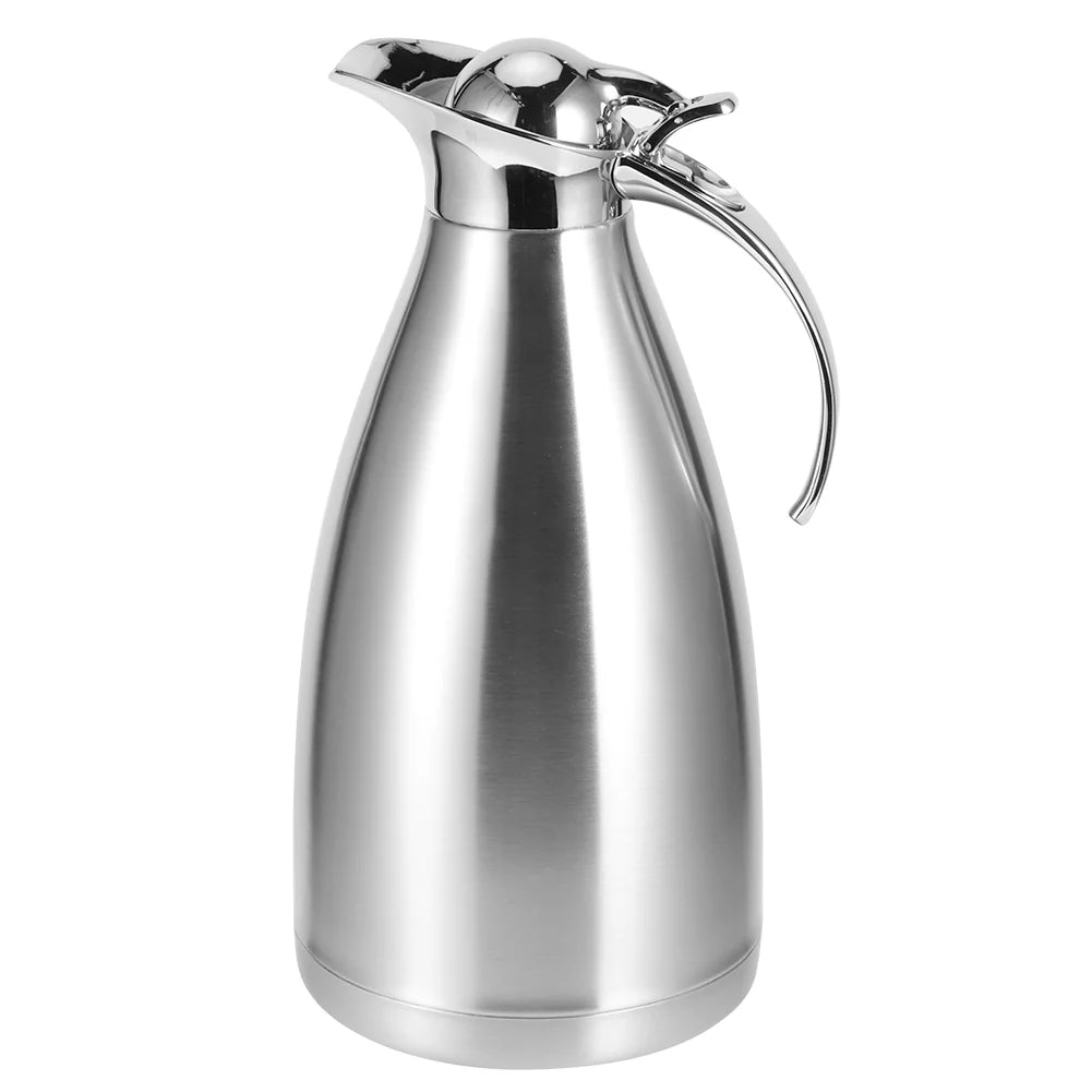 Dekaim Vacuum Pot, 2L Double Wall Vacuum Insulation Coffee Pot Thermal Insulated Water Cold Water Bottles Jug Household