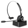 Comfortable Bluetooth Headset, UX-M97 Wireless Headset with Microphone, Wireless Cell Phone Headset with Noise Isolation Mic Charging Base Mute Function for Xiaomi Redmi 10X 5G With Charging Dock