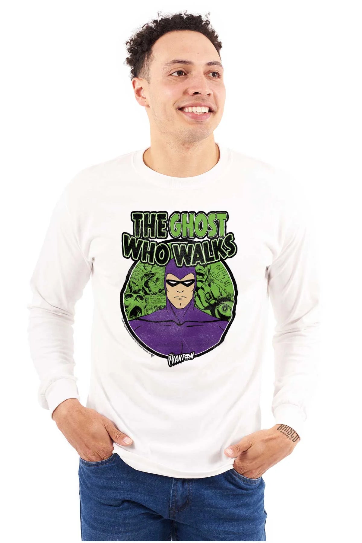 the Phantom Ghost Who Walks Long Sleeve TShirt Men Women Brisco Brands L